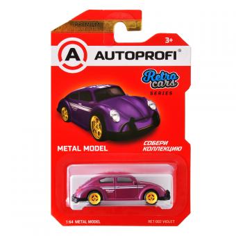 Модель авто AUTOPROFI RETRO CARS VW BEETLE RET002 1:64 фиолетовая RET-002 VIOLET