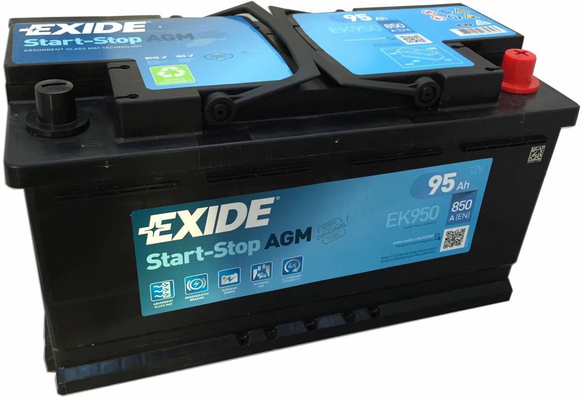 Аккумулятор EXIDE START-STOP AGM 95 Ач 850А О/П EK950