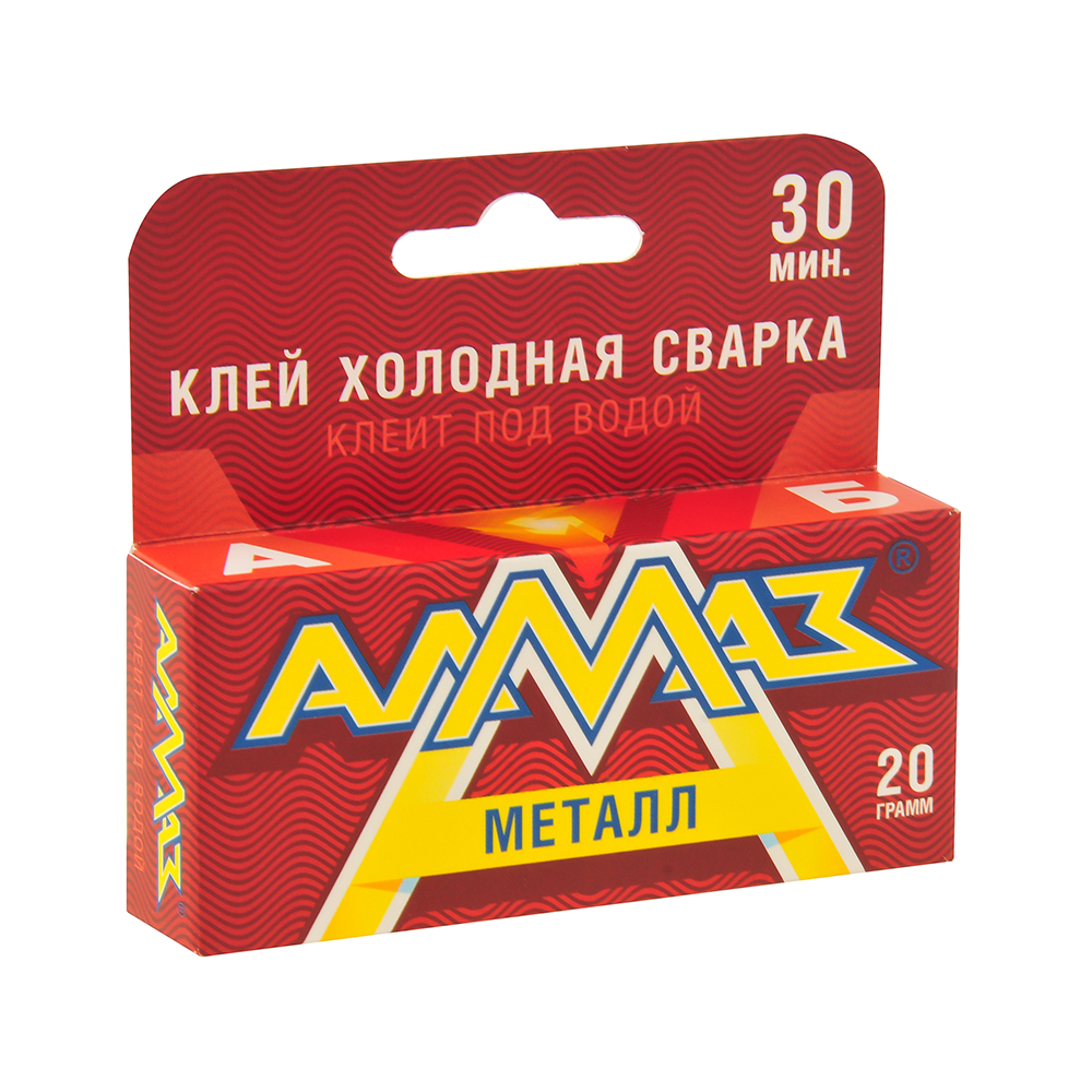 Холодная сварка АЛМАЗ 2К для металла двухкомпонентная 20 г АZ-0131 .