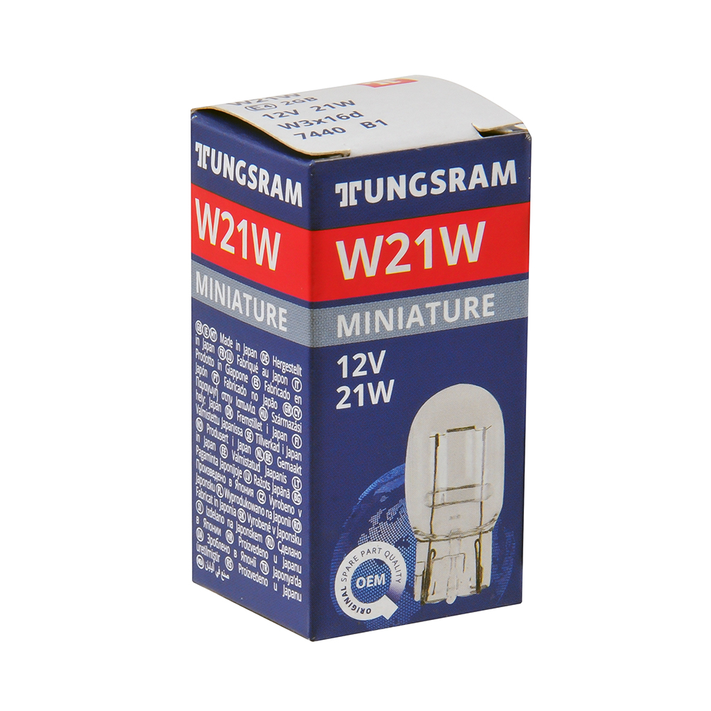 Лампа накаливания TUNGSRAM 12V W21W W3X6Q 7440 B1
