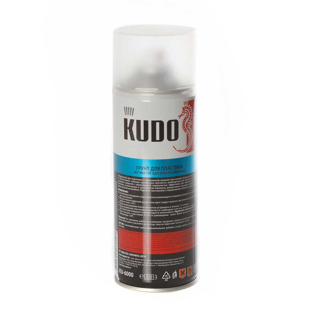 Грунт для пластика KUDO бесцветный аэрозоль акриловый 520 мл KU-6000
