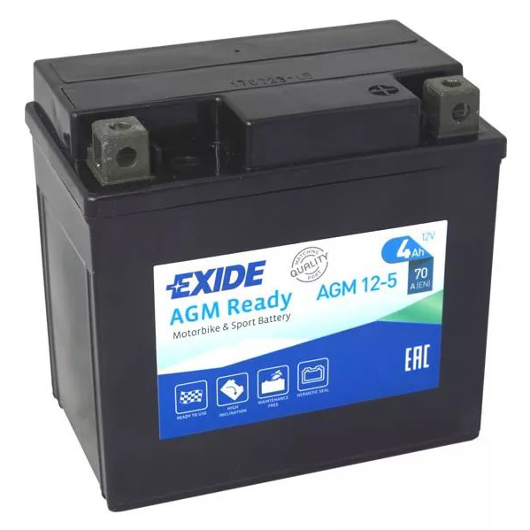 Аккумулятор EXIDE AGM 4 Ач 70А О/П AGM12-5