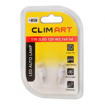 Лампа светодиодная CLIM ART 12V W5W 0.6W 2 шт CLA00508