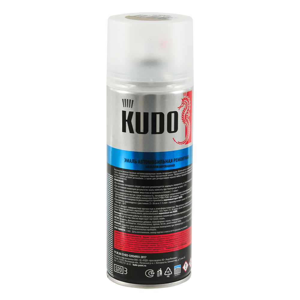 Эмаль KUDO silver clearcoat металлик 520 мл KU-42451