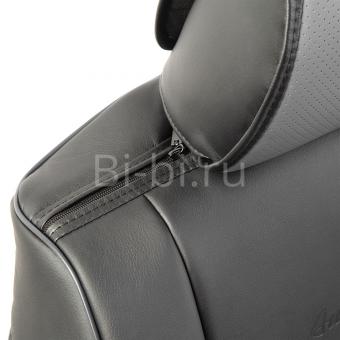 Накидка на сиденье AUTOPROFI каркасная черный/серый эко-кожа/алькантара HIT-310A BK/D.GY