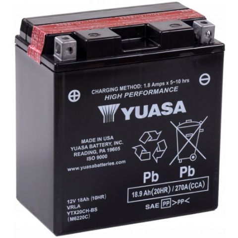 Аккумулятор YUASA HIGH PERFORMANCE 18 Ач А П/П YTX20CH-BS