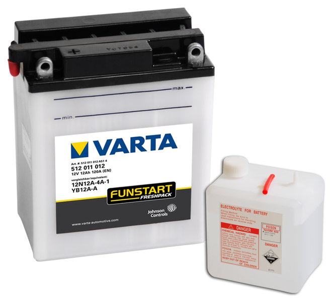 Аккумулятор VARTA FUNSTART FRESHPACK 12N12A-4A-1, YB12A-A 12 Ач 120А П/П 512011012