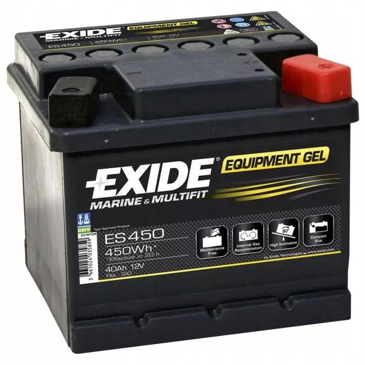 Аккумулятор EXIDE EQUIPMENT GEL 40 Ач 280А О/П ES450