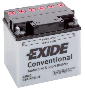 Аккумулятор EXIDE BIKE 30 Ач 300А О/П E60-N30L-B