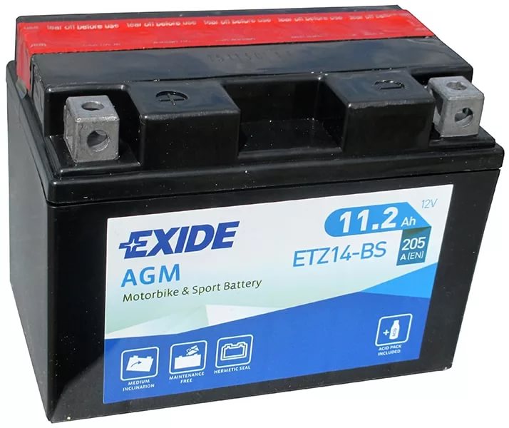 Аккумулятор EXIDE AGM 11,2 Ач 205А П/П ETZ14-BS