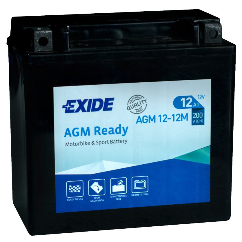Аккумулятор EXIDE AGM 12 Ач 200А П/П AGM12-12M