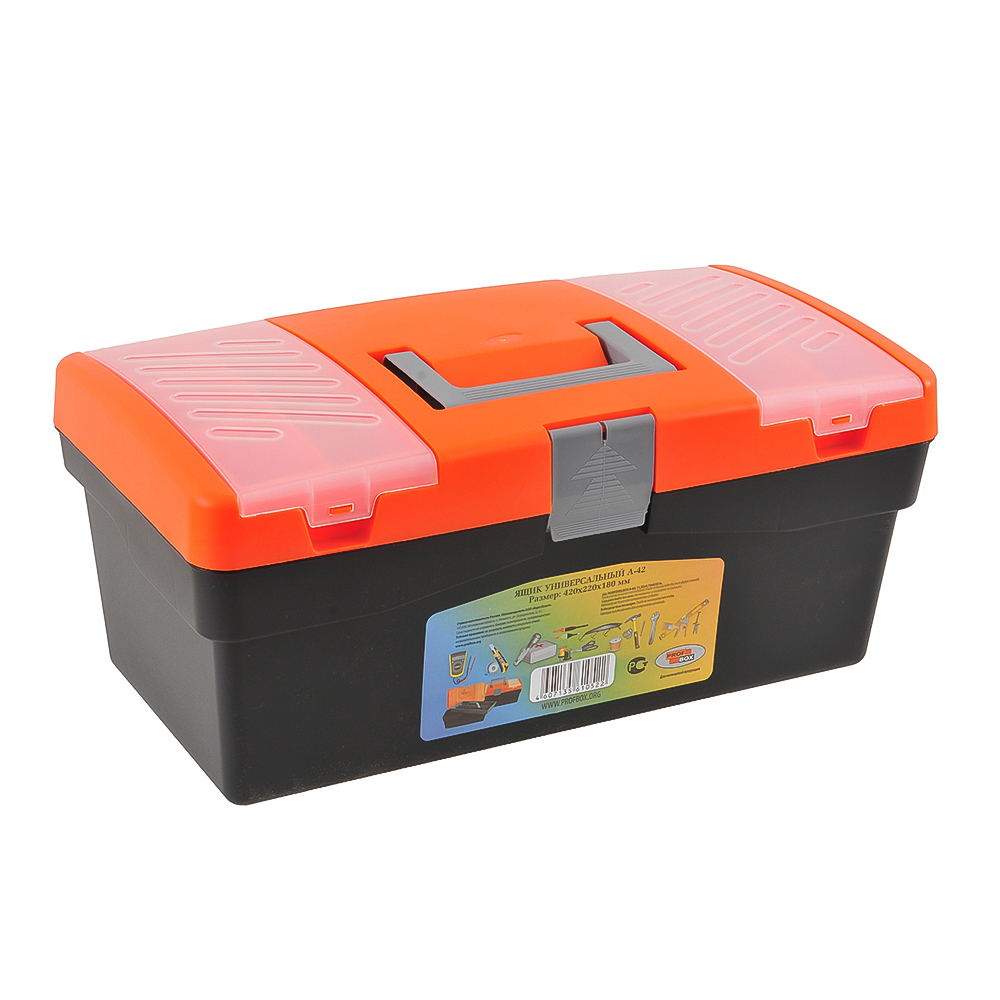 Ящик для инструментов PROFBOX А42 с лотком пластик 420х220х180 мм 610522