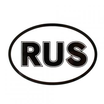 Наклейка на авто RUS овальная (на белом фоне) 10x14 см BI88080