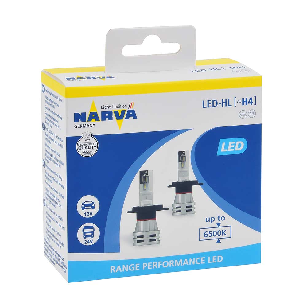 Лампа светодиодная NARVA RANGE PERFORMANCE LED H4 2шт 18032