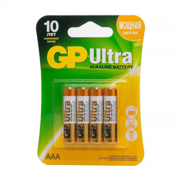 Батарейки GP ULTRA ALKALINE AАA 4 шт GP 24AU-2CR4 40/320