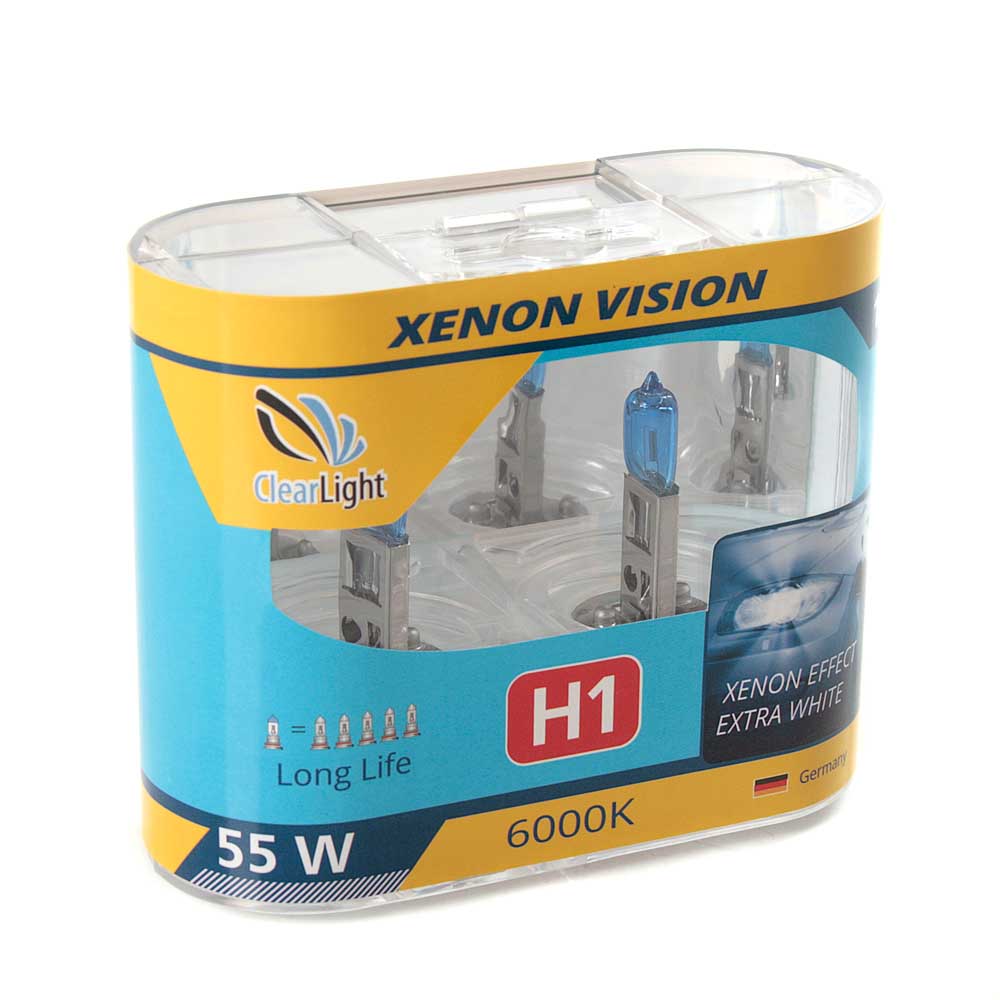 Лампа галогенная CLEARLIGHT XenonVision 12V H1 55W 2 шт MLH1XV