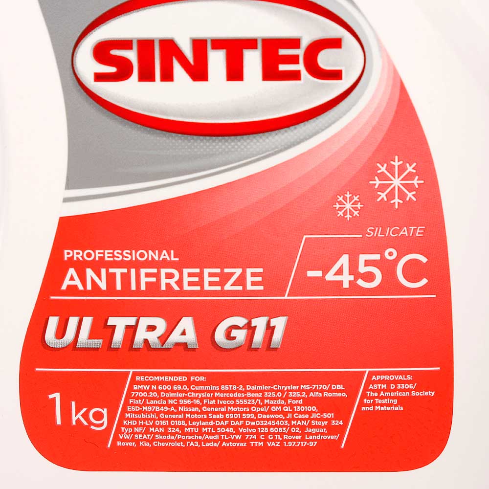 Антифриз SINTEC ULTRA красный G11 1кг 800304