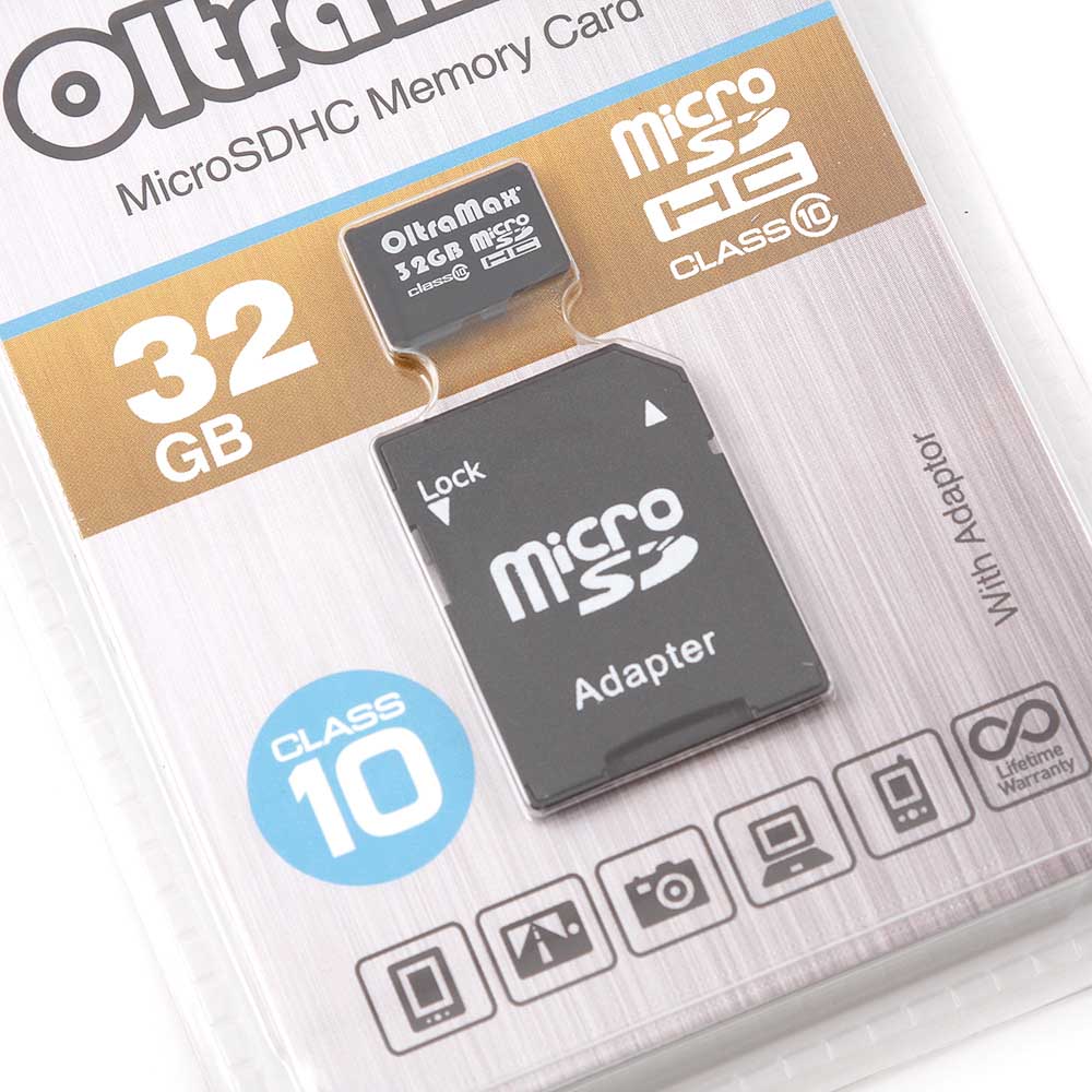 Карта памяти micro SD OLTRAMAX 32 GB с адаптером OM032GCSDHC10