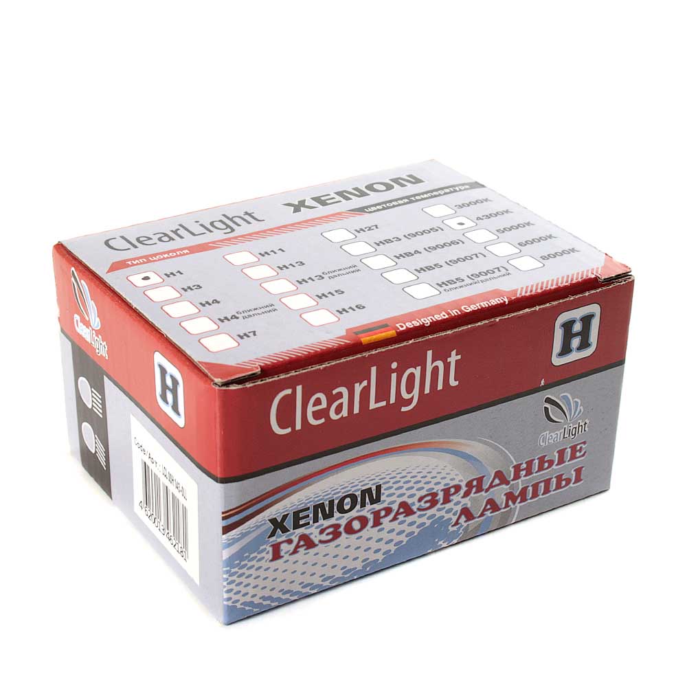 Лампа ксеноновая CLEARLIGHT 4300K 12V H1 35W 2 шт LDL 00H 143-0LL