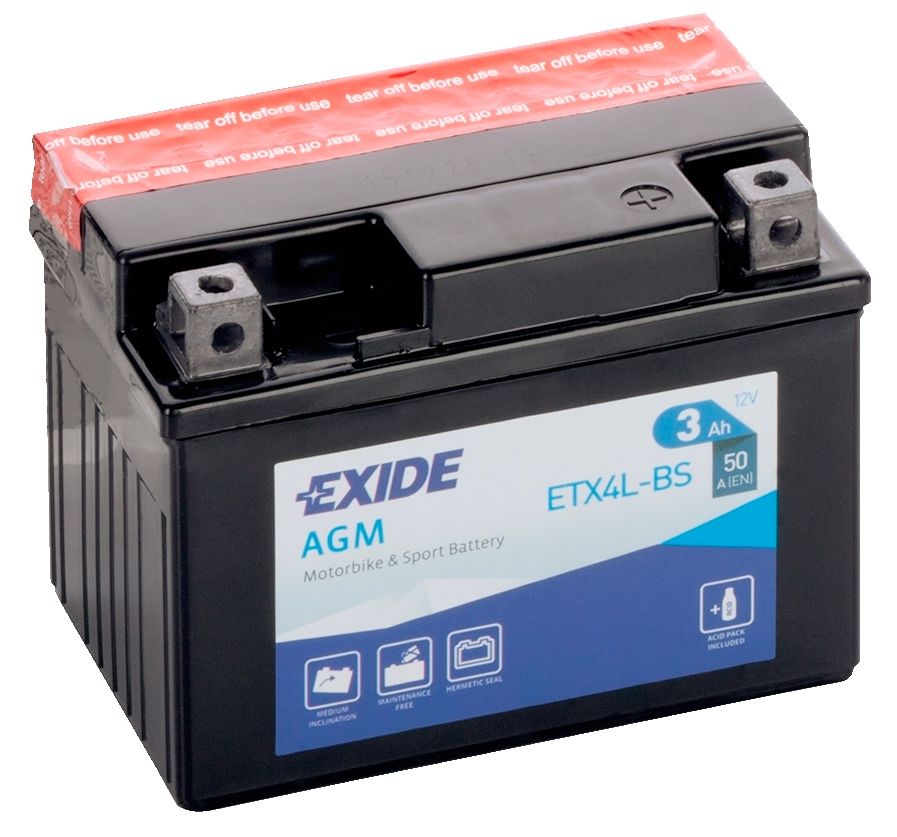 Аккумулятор EXIDE AGM 3 Ач 50А О/П ETX4L-BS