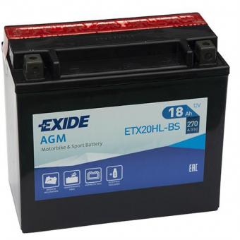 Аккумулятор EXIDE AGM 18 Ач 270А О/П ETX20HL-BS